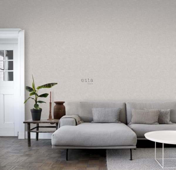 ESTAhome tapet ensfarvet beton-look mulvarpegråt 53 cm x 10,05 m