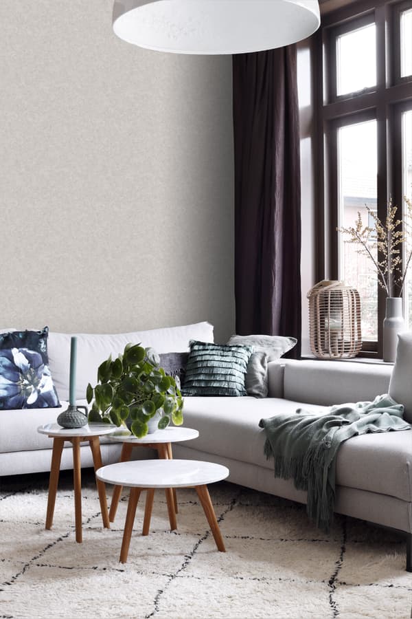 ESTAhome tapet ensfarvet beton-look mulvarpegråt 53 cm x 10,05 m