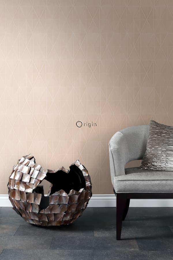 Origin Wallcoverings tapet grafisk form glänsande brons 53 cm x 10,05 m