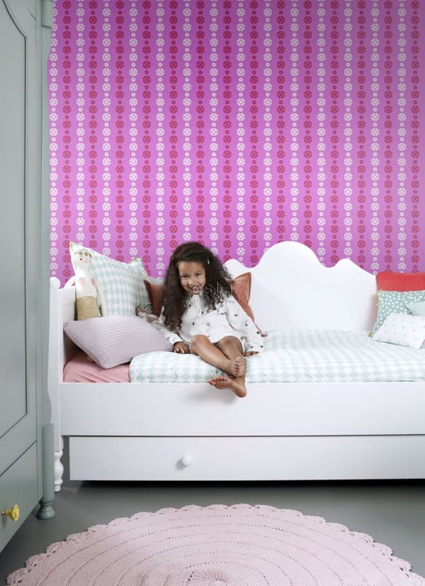 ESTAhome tapet spets rosa och rött 53 cm x 10,05 m