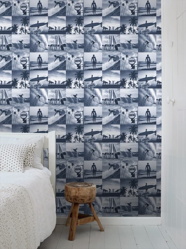ESTAhome tapet bild av surfare mörkblått 0,53 x 10,05 m