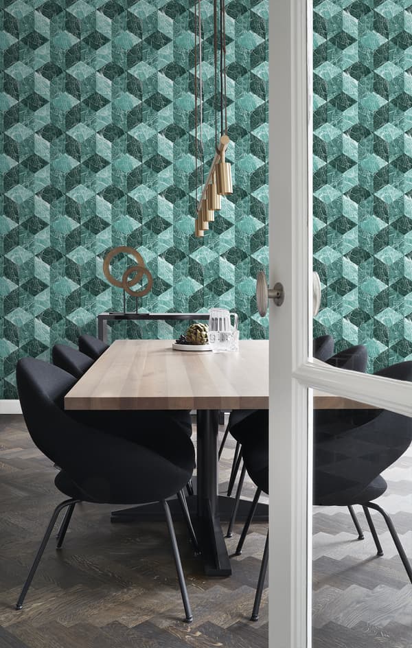 Origin Wallcoverings tapet 3D marmor motiv smaragdgrönt 53 cm x 10,05 m