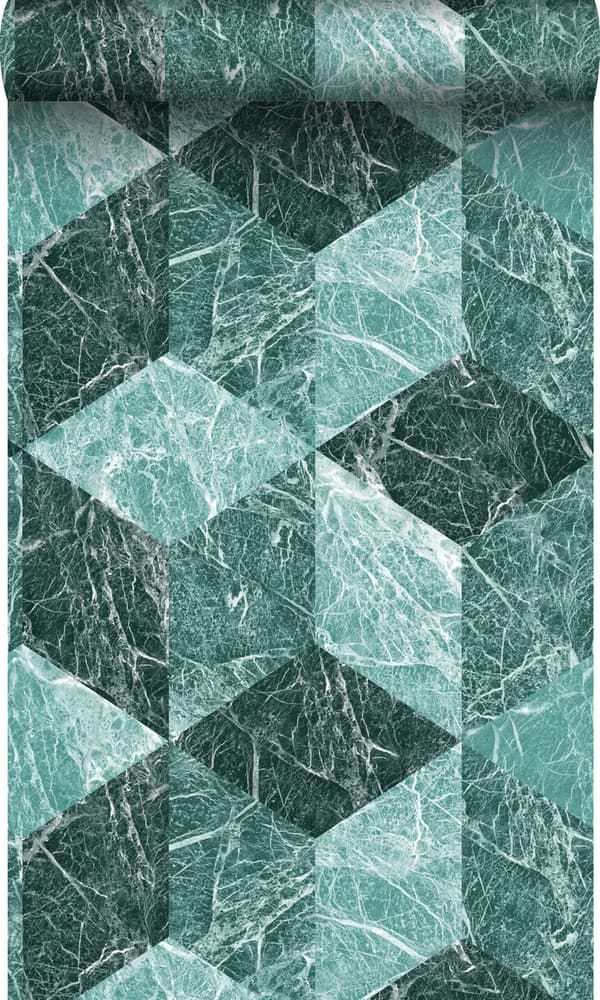 Origin Wallcoverings tapet 3D marmor motiv smaragdgrönt 53 cm x 10,05 m