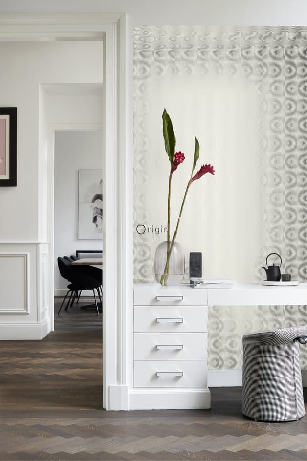 Origin Wallcoverings tapet grafiskt mönster glänsande beige 53 cm x 10,05 m