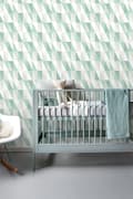Miniatyrbillede 3 af 8: ESTAhome tapet grafiske trekanter mintgrønt og blåt 53 cm x 10,05 m