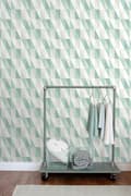 Miniatyrbillede 4 af 8: ESTAhome tapet grafiske trekanter mintgrønt og blåt 53 cm x 10,05 m