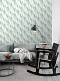 Miniatyrbillede 6 af 8: ESTAhome tapet grafiske trekanter mintgrønt og blåt 53 cm x 10,05 m