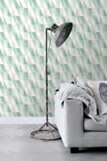 Miniatyrbillede 7 af 8: ESTAhome tapet grafiske trekanter mintgrønt og blåt 53 cm x 10,05 m