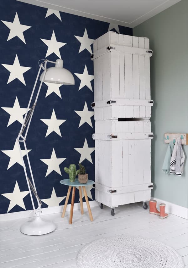 ESTAhome tapet stjärnor marinblått 53 cm x 10,05 m