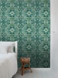 Miniatyrbild 3 av 8: ESTAhome tapet orientalisk kelim lapptäcksmatta smaragdgrönt 53 cm x 10,05 m