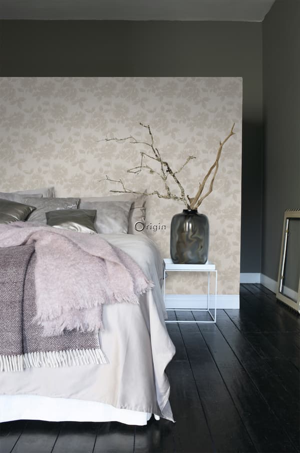 Origin Wallcoverings tapet rosor ljust mullvadsgrått 53 cm x 10,05 m