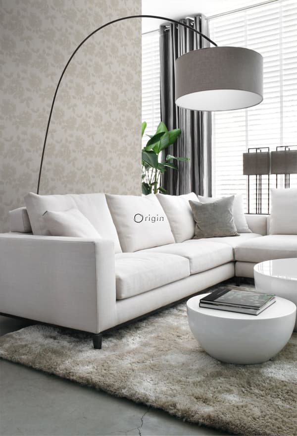 Origin Wallcoverings tapet rosor ljust mullvadsgrått 53 cm x 10,05 m