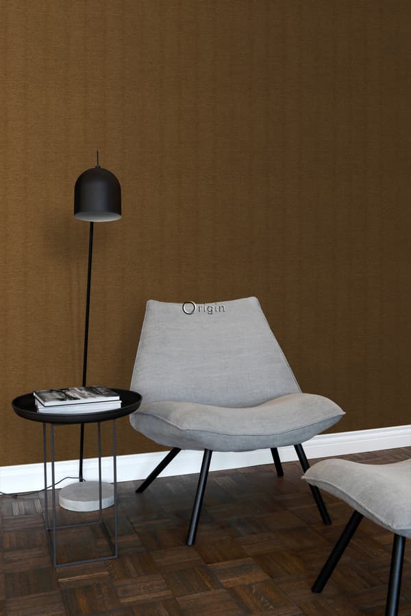 Origin Wallcoverings tapet linnestruktur rostbrunt 53 cm x 10,05 m