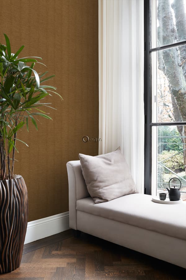 Origin Wallcoverings tapet linnestruktur rostbrunt 53 cm x 10,05 m