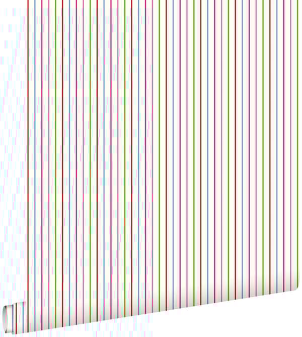 ESTAhome tapet ränder limegrönt och rött 53 cm x 10,05 m