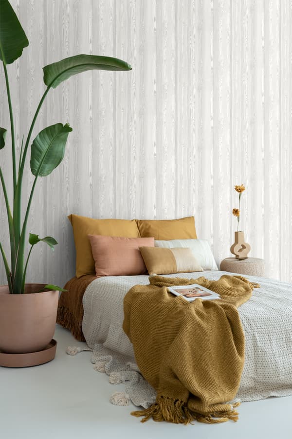 ESTAhome tapet træeffekt hvidt, gråt og beige 53 cm x 10,05 m