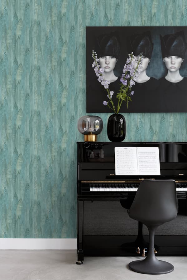Origin Wallcoverings tapet blade lagunegrønt 53 cm x 10,05 m