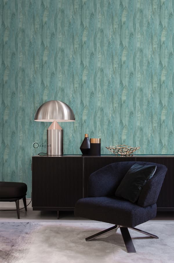 Origin Wallcoverings tapet blade lagunegrønt 53 cm x 10,05 m
