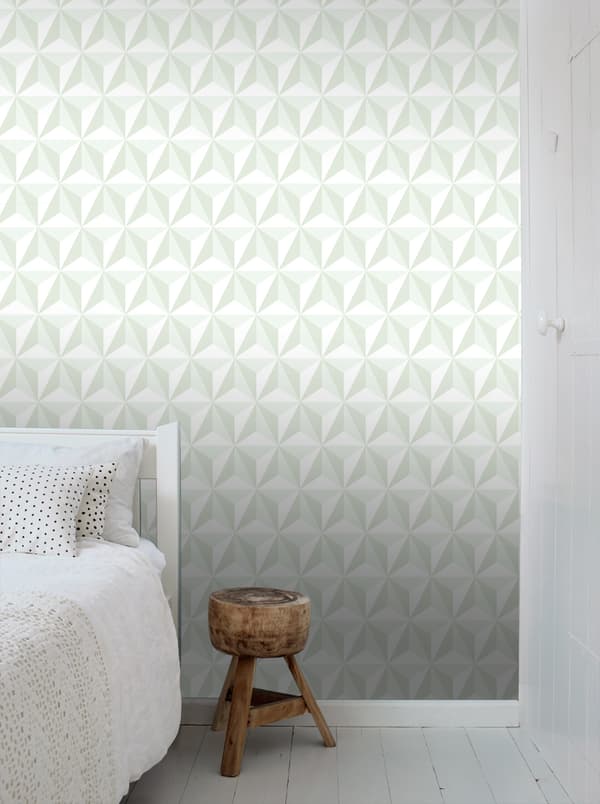 ESTAhome tapet 3D grafik mintgrønt 53 cm x 10,05 m