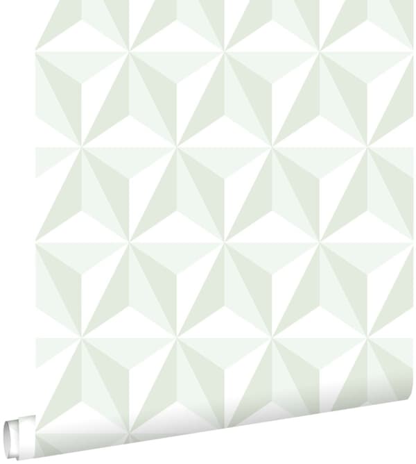ESTAhome tapet 3D grafik mintgrønt 53 cm x 10,05 m