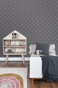 Miniatyrbild 2 av 8: ESTAhome tapet små hjärtan mörkgrått 0,53 x 10,05 m