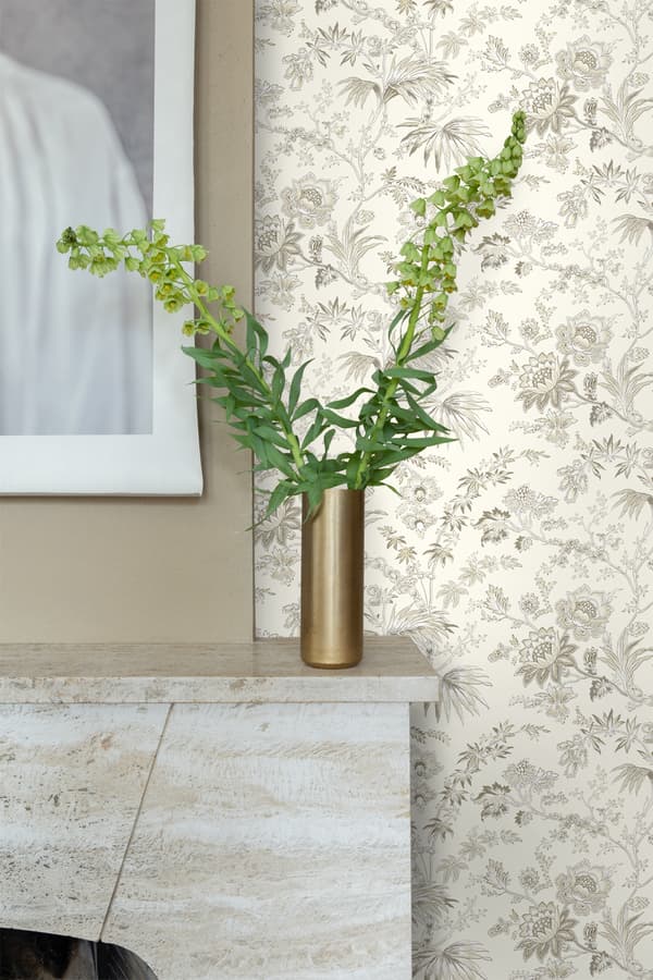 Origin Wallcoverings tapet blommor gräddvitt och beige 53 cm x 10,05 m