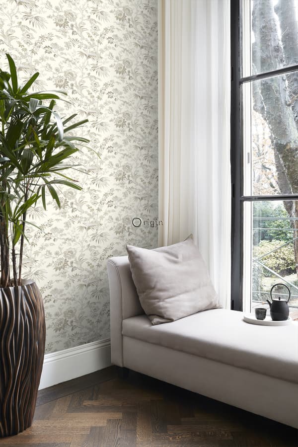 Origin Wallcoverings tapet blommor gräddvitt och beige 53 cm x 10,05 m