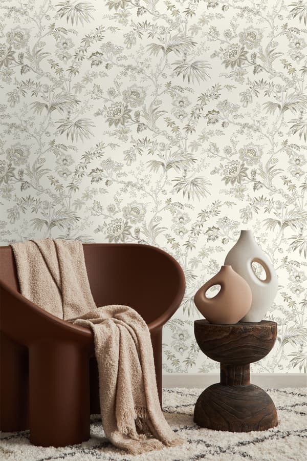 Origin Wallcoverings tapet blommor gräddvitt och beige 53 cm x 10,05 m