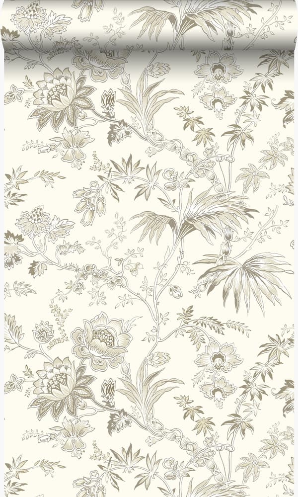 Origin Wallcoverings tapet blommor gräddvitt och beige 53 cm x 10,05 m