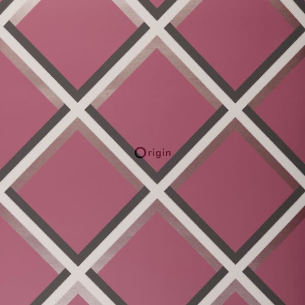 Origin Wallcoverings tapet geometrisk motiv aubergine lilla 52 cm x 10,05 m