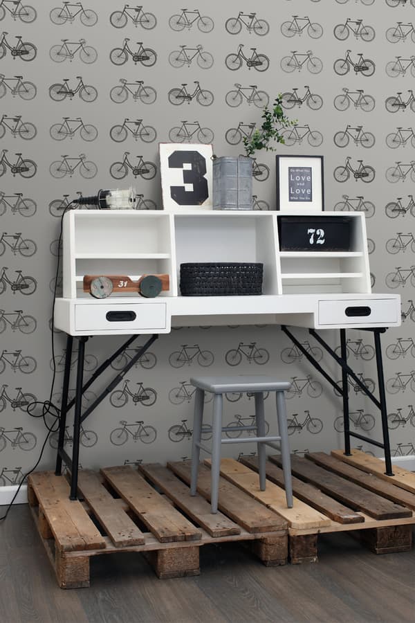 ESTAhome tapet cyklar varm ljusgrått 53 cm x 10,05 m