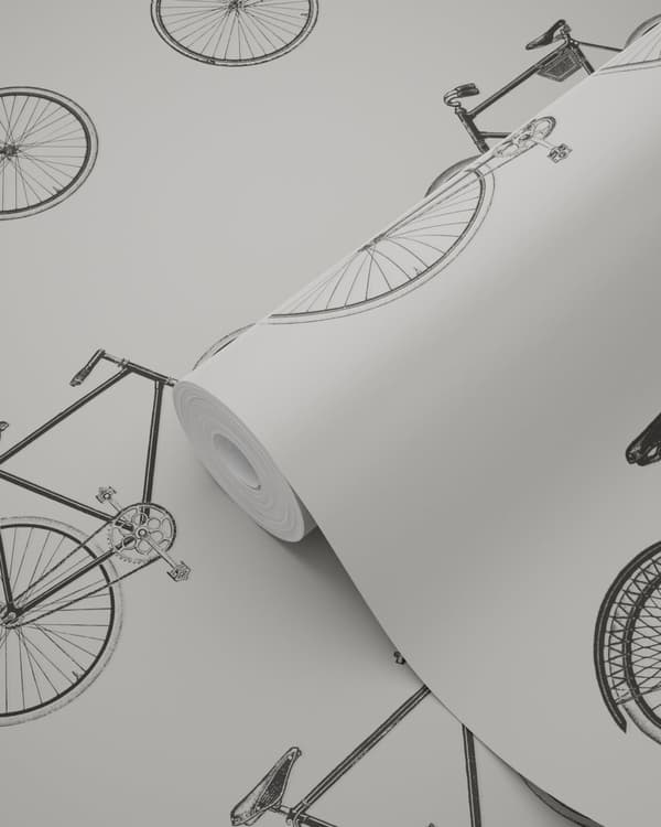 ESTAhome tapet cyklar varm ljusgrått 53 cm x 10,05 m