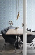Miniatyrbillede 4 af 8: Origin Wallcoverings tapet grafiske linjer turkis og lilla 53 cm x 10,05 m