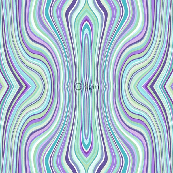 Origin Wallcoverings tapet grafiske linjer turkis og lilla 53 cm x 10,05 m
