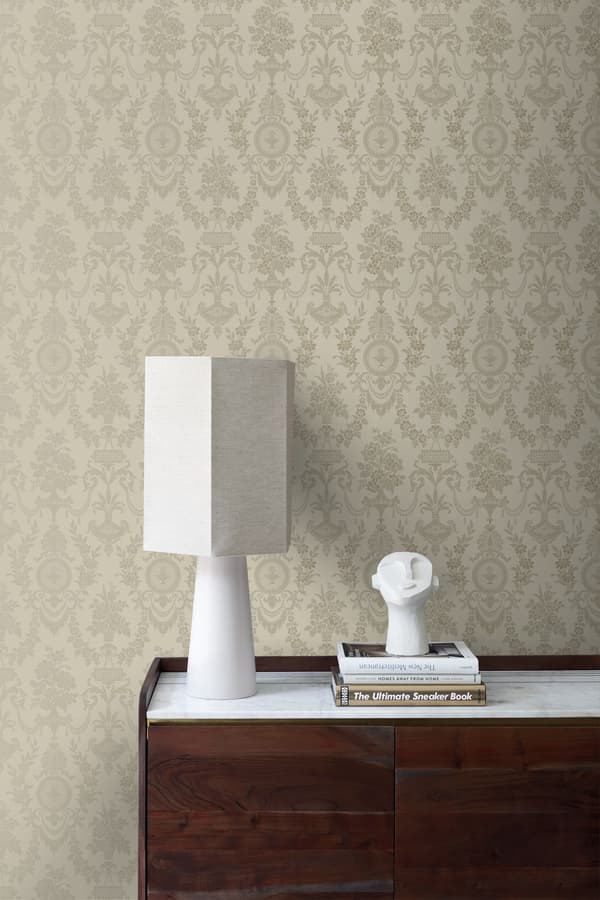 Origin Wallcoverings tapet ornament mullvadsgrått 53 cm x 10,05 m
