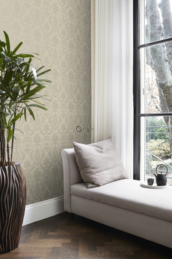 Origin Wallcoverings tapet ornament mullvadsgrått 53 cm x 10,05 m
