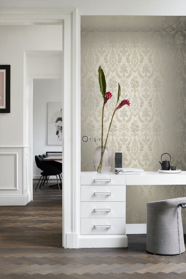 Origin Wallcoverings tapet ornament mullvadsgrått 53 cm x 10,05 m