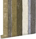 Miniatyrbild 1 av 8: ESTAhome tapet träplankor beige, blått och khakigrönt 53 cm x 10,05 m
