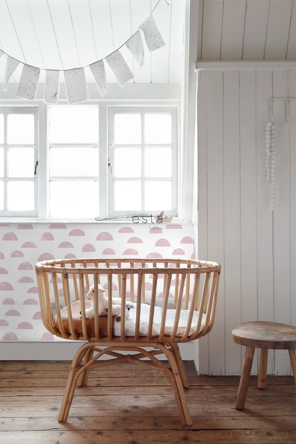 ESTAhome tapet grafisk motiv lyserødt 0,53 x 10,05 m