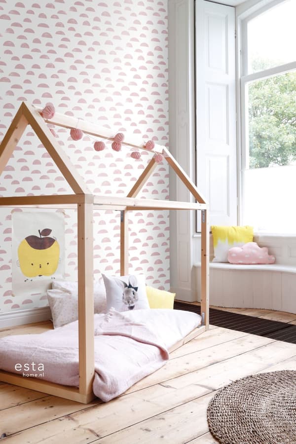 ESTAhome tapet grafisk motiv lyserødt 0,53 x 10,05 m