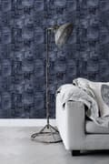 Miniatyrbillede 4 af 6: ESTAhome tapet jeansstof blækblåt 53 cm x 10,05 m