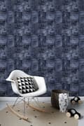 Miniatyrbillede 2 af 6: ESTAhome tapet jeansstof blækblåt 53 cm x 10,05 m