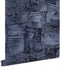 Miniatyrbillede 1 af 6: ESTAhome tapet jeansstof blækblåt 53 cm x 10,05 m