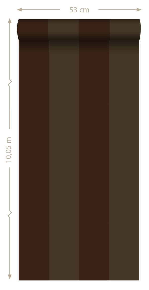 Origin Wallcoverings tapet ränder matt brunt och glänsande brons 53 cm x 10,05 m