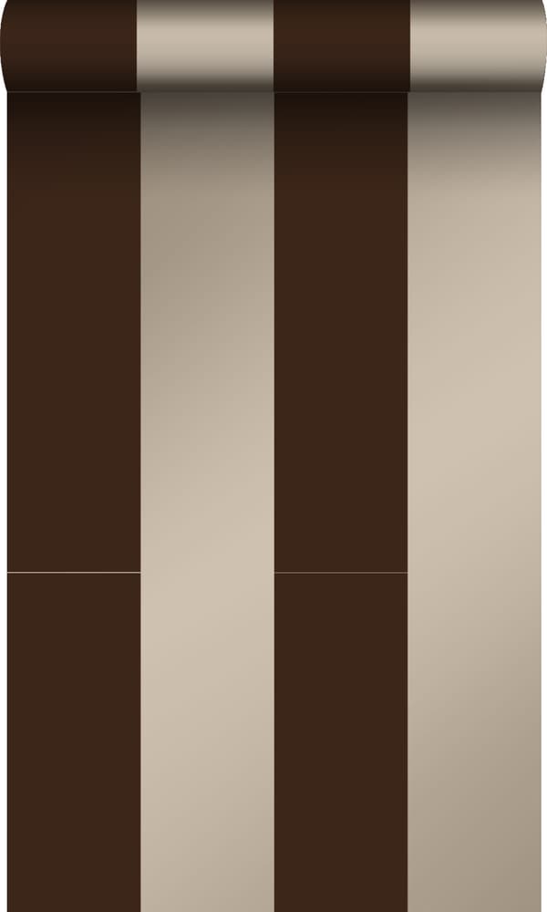 Origin Wallcoverings tapet ränder matt brunt och glänsande brons 53 cm x 10,05 m
