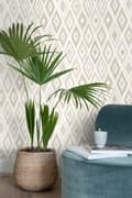 Miniatyrbild 7 av 8: ESTAhome tapet Ikat beige 53 cm x 10,05 m