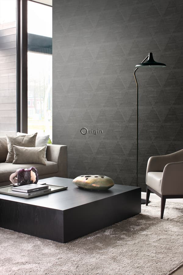 Origin Wallcoverings tapet slitna metalltrianglar svart 53 cm x 10,05 m