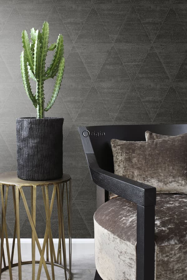 Origin Wallcoverings tapet slitna metalltrianglar svart 53 cm x 10,05 m