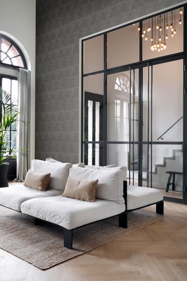 Origin Wallcoverings tapet slitna metalltrianglar svart 53 cm x 10,05 m
