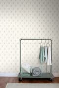 Miniatyrbild 5 av 8: Origin Wallcoverings tapet knapprydd vitt och ljusgrått 53 cm x 10,05 m